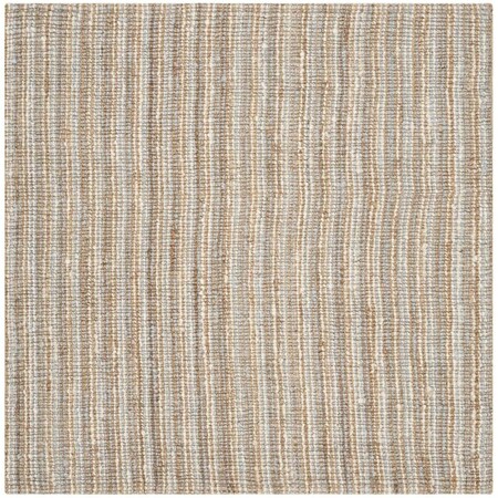 Safavieh Natural Fiber Hand Woven Square Rug, Grey and Natural - 6 x 6 ft. NF447K-6SQ